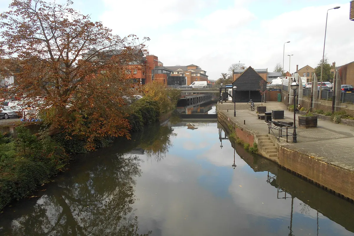The River Wey in Guildford, looking north from Town Bridge